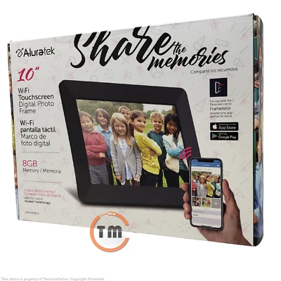 Aluratek 10-Inch Digital Photo Frame Wi-Fi Touch Screen 8GB (ASHDPWM10S) - NEW™ - Image 1 of 4