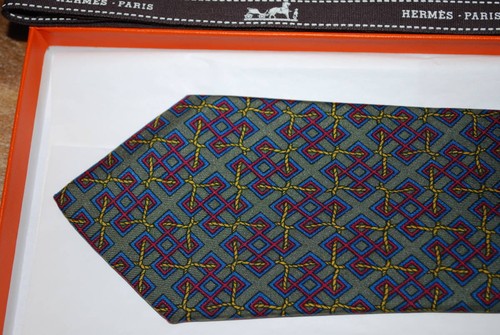 HERMÈS Cravatta uomo HERMES Francia vera seta cravatta abito classico lusso multicolore P223