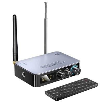 BT5.1 Audio Adapter, Hi-Res FLAC/APE, USB/TF/RCA, FM,Karaoke Mic, NFC,Portable - Image 1 of 4
