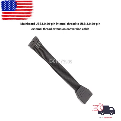 Cable adaptador de cabezal de extensión interno USB 3.0 19/20 pines para placa base de PC Foto 1 de 4