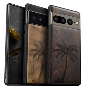 Fundas de madera para teléfono Google Pixel 8 Pro 7a 7 Pro 6 Pro 6a 6 7 8 cubierta palmera - Imagen 1 de 12