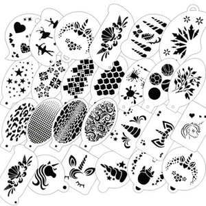 27 Pcs Face Paint Stencils Painting Templates Unicorn Animal Painting for kids - Picture 1 of 10