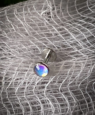 1 pieza Piedra Iridiscente Labret Stud Hélice Tragus Cartílago Roscado Internamente Foto 1 de 4