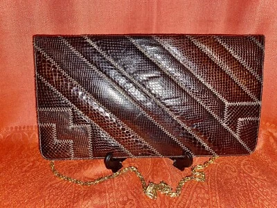 BOLSOS DE COLECCIÓN DE SUPREME PIEL DE SERPIENTE MARRÓN CUERO BOLSO DE HOMBRO/BOLSO DE MANO Foto 1 de 4