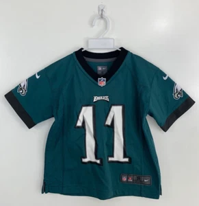 Nike Boys Kids Shirt Jersey Small NFL Football Eagles 11 Wentz Short Sleeve Logo - Picture 1 of 5