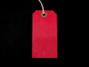 Strong Reinforce Eyelets Red Strung Tie On Tags Labels Retail Luggage Tags Parts - Picture 1 of 4
