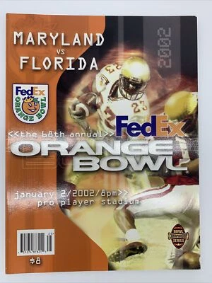 2002 ORANGE BOWL FOOTBALL PROGRAM FLORIDA  / MARYLAND  - Image 1 of 3