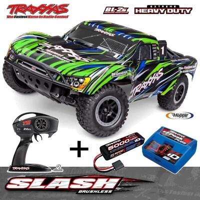 TRAXXAS# TRX58334-4-GRN Slash 1/10 2WD + 5000 mAh Lipo Akku + ID-Lader SPAR-SET - Bild 1 von 4