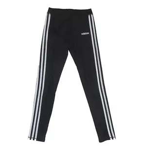 Adidas Leggings Girls Large 14 Black 3 Stripe Logo Athletic Pants School Casual - Picture 1 of 14