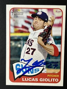 2014 Topps Heritage Minors #6 Lucas Giolito RC handsigniertes Autogramm - Bild 1 von 2