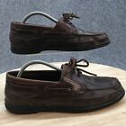 Dr. Scholls Mens 10 Wide Boat Shoes Brown Leather Casual Lace Up Round Toe Flats