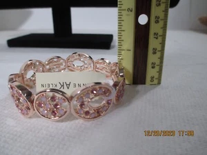 Bracelet By: ANNE AK KLEIN ~ PINK RHS Wrapped in Gold Trim~ NEW W/tag - Picture 1 of 5