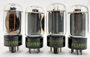 Sylvania 5881 / 6L6WGB Grey Plate Side O Getter Matched Vacuum Tubes - Picture 1 of 6