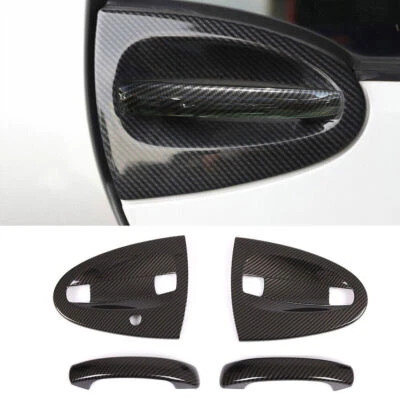 Cubierta de manija de puerta exterior ABS de fibra de carbono para Smart Fortwo 451 2009-2015 Foto 1 de 4