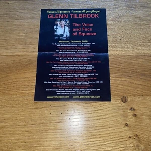 Glenn Tilbrook Original Flyer The Voice & Face Of Squeeze 2016 - Picture 1 of 1