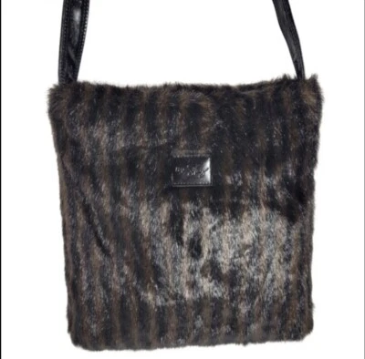 Bolso de hombro Sharif NY de piel sintética vintage marrón y negro  Foto 1 de 4