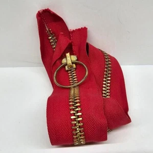 TALON "BIG ZIP" Ring pull Zipper Center front dress Vintage 20" Red NO BOX - Picture 1 of 4