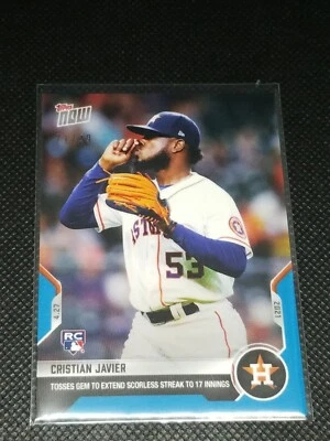2021 Topps Now Blue /49 Cristian Javier #140 Rookie RC - Image 1 of 3