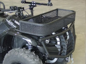 STRONG MADE FRONT BASKET RACK YAMAHA BIG BEAR BRUIN GRIZZLY KODIAK WRINKLE BLACK - Picture 1 of 2