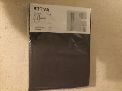 IKEA RITVA Pair of Curtains with Tie Backs 2 Panels Dark Brown  57 " X  98”NEW - Image 1 of 4