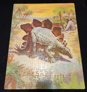 Vtg. 200 Piece Jigsaw Puzzle Dinosaurs [Stegosaurus] - 14"x18" - 100% Complete  - Picture 1 of 9