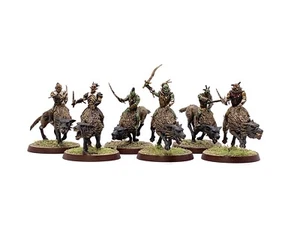 AZOGS HUNTER WARG RIDERS 6 lord of the rings warhammer 28mm Painted MESBG HOBBIT - Picture 1 of 4