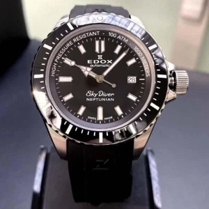 Orologio Edox Uomo 80120-3NCA-NIN SkyDiver 44mm Automatico Dal Giappone Buone Condizioni - Foto 1 di 4