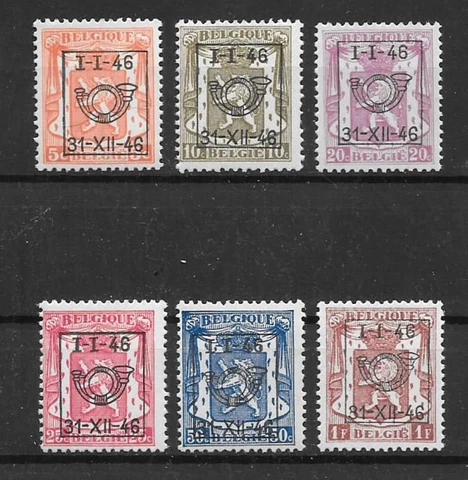 Belgium - Precancel - 1946 - COB PRE547/52** - MNH Cover