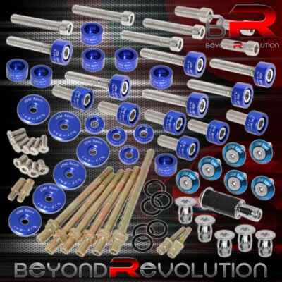 JDM For Honda K-Series Cup/Header/Cam Cap/M8 Fender/Valve Washers+Bolts Blue - Image 1 of 4