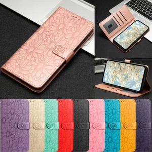 Phone Cover for ZTE Blade A53 Pro A52 A34 A54 A33S Daisy Embossed Wallet Case - Picture 1 of 22