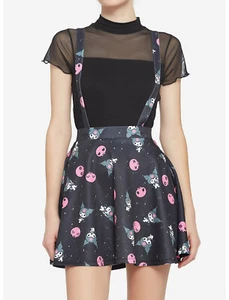 Sanrio Hello Kitty, My Melody X Kuromi Skull Suspender Skirt S - Picture 1 of 4