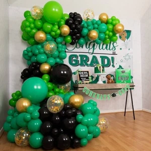 100pc EASY DIY – Green Black White Balloons Garland Kit & Arch – Small and Large - Picture 1 of 7