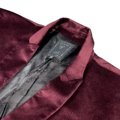 Guess Men’s Velvet/Velour 1-Button Tuxedo Jacket Purple • XL - Image 1 of 4