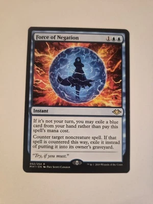 Magic the Gathering Force of Negation Modern Horizons Rare 052/254 MTG - Image 1 of 2