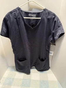 Grey’s Anatomy Scrub Active Top XL Womens Grey Spandex Stretch - Picture 1 of 6