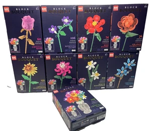 Block Tech Crystal and Flowers Bouquet and Vase Complete Set with 901 pieces - Picture 1 of 10