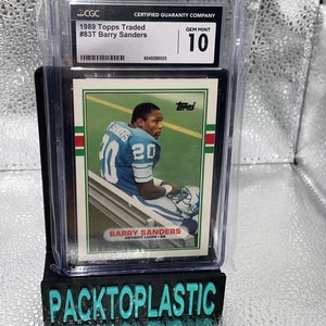 1989 Topps Traded - Barry Sanders #83T (RC) CGC Grade 10 Mint - Picture 1 of 2