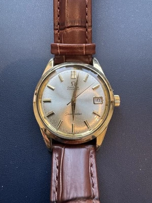 Мужские автоматические часы OMEGA Seamaster с календарем (1960-е годы) и коричневым кожаным ремешком Omega - Изображение 1 из 4