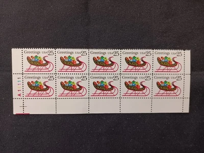 Scott #2428, Sleigh Full of Presents, Plate Blk of (10) 1989 25¢ Stamps - Image 1 of 2