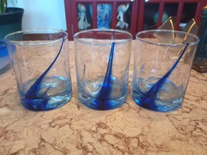 Set (3) Libbey Blue Ribbon Impressions Rocks Glasses, 12.5-ounce, Excellent Cond - Picture 1 of 10