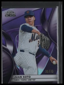 2025 Topps cromo negro #130 Juan Soto refractor púrpura #/75 - Imagen 1 de 2