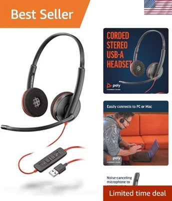 Durable Blackwire C3220 Stereo Headset with Noise-Cancelling Mic – 4.16 oz - Image 1 of 4
