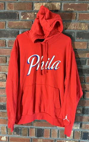 Nike Air Jordan Philadelphia 76ers NBA Courtside Red Hoodie Men’s Large 2020-21 Cover