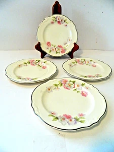 Virginia Rose, Homer Laughlin, Platinrand, P42 N8, 6" Brot-/Wüstenteller (4) - Bild 1 von 9