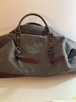 Bolsa de lona Hudson Cole de gran tamaño con adornos de cuero usada en excelente estado Foto 1 de 4