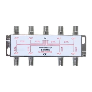 8-Way Coaxial Cable Splitter 5-2300MHz RG6 RG59 Coax Antenna HDTV Satellite VCR - Picture 1 of 12