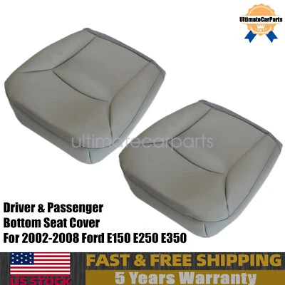Driver & Passenger Bottom Seat Cover Dark Gray For 2005 2006 Ford E150 E250 E350 - Image 1 of 4