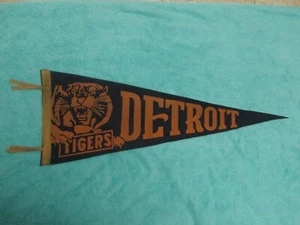 BANDERÍN DE TAMAÑO COMPLETO DE LOS TIGRES DETROT DE COLECCIÓN DÉCADA DE 1940 - Imagen 1 de 6