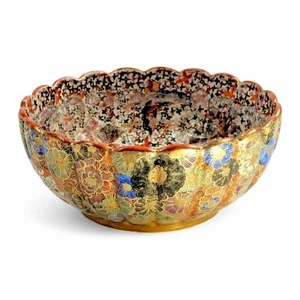 Japanese Satsuma bowl "Thousand Butterflies" gosu blue, signed Tanaka, c. 1880 - Picture 1 of 16
