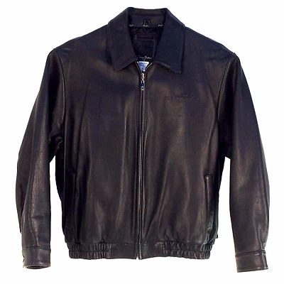 Sean John, Chaqueta Bomber de Cuero para Hombre, SJ Q07282 TOKYO ROAD Foto 1 de 2